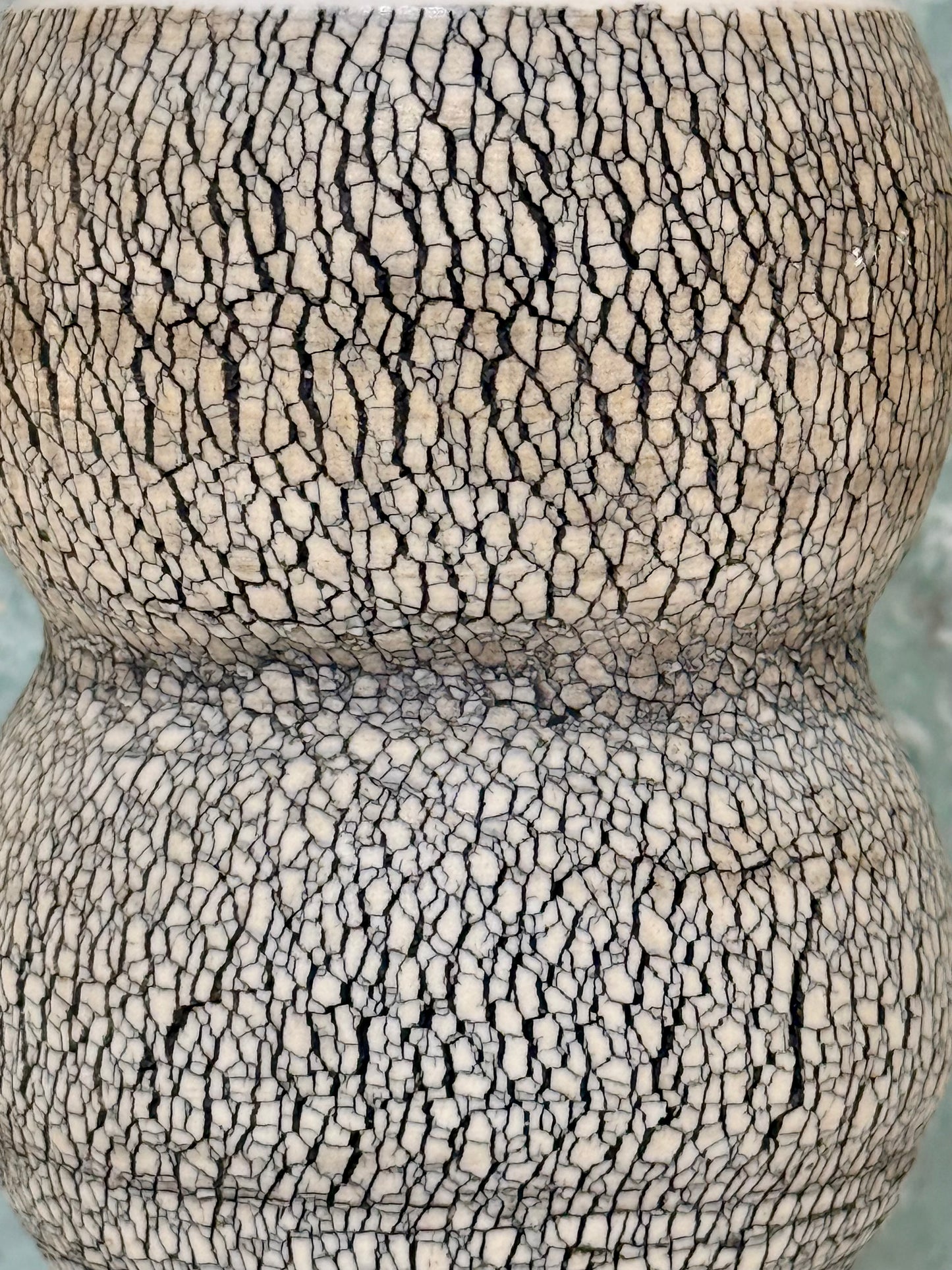 Tall Porcelain Vase with Texture and Multiple Curves in White