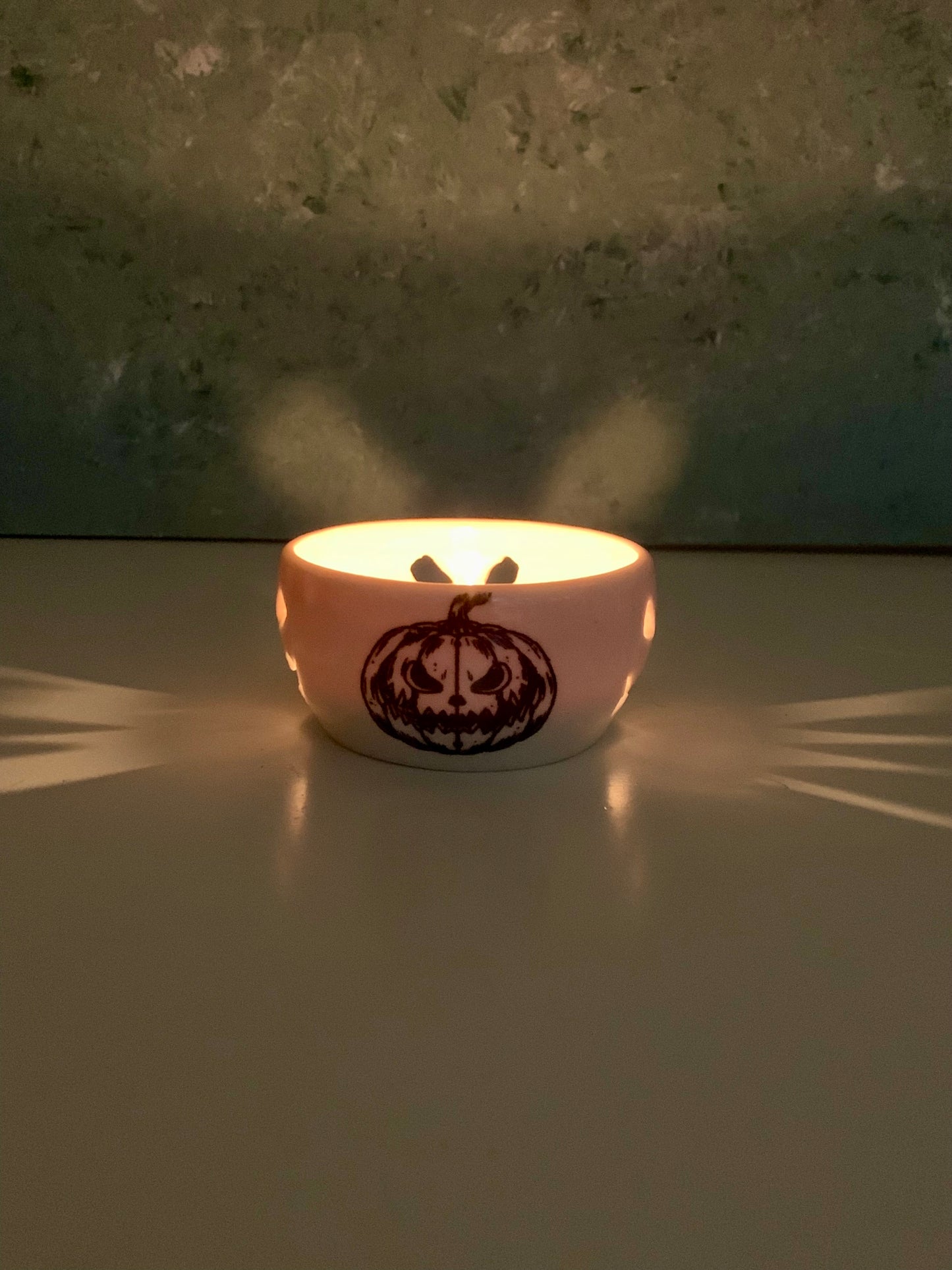 Handmade Halloween Jack O Lanterns Tealight Candle Holders