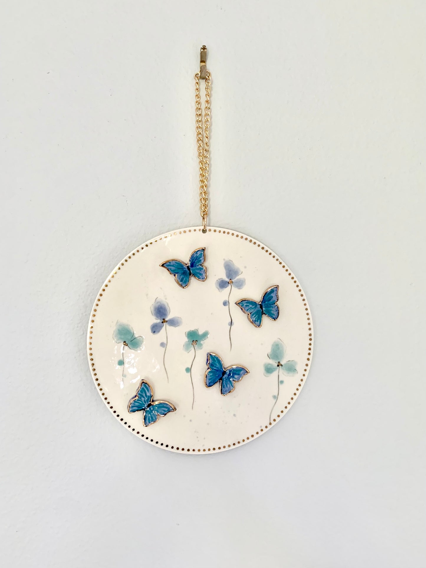 Handmade Wall-hanging Decor with Butterflies and flowers