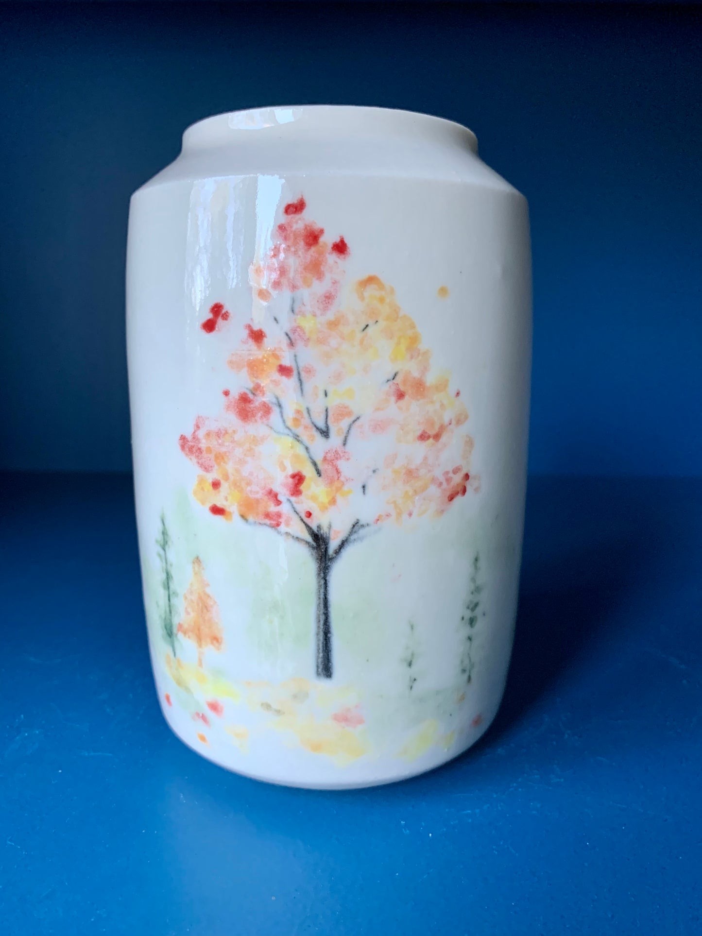 Autumn themed Porcelain vase