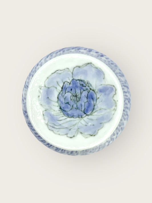 Hand painted porcelain with lid, jewelry jar, kitchen jar