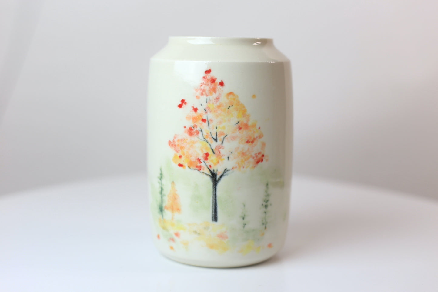 Autumn themed Porcelain vase