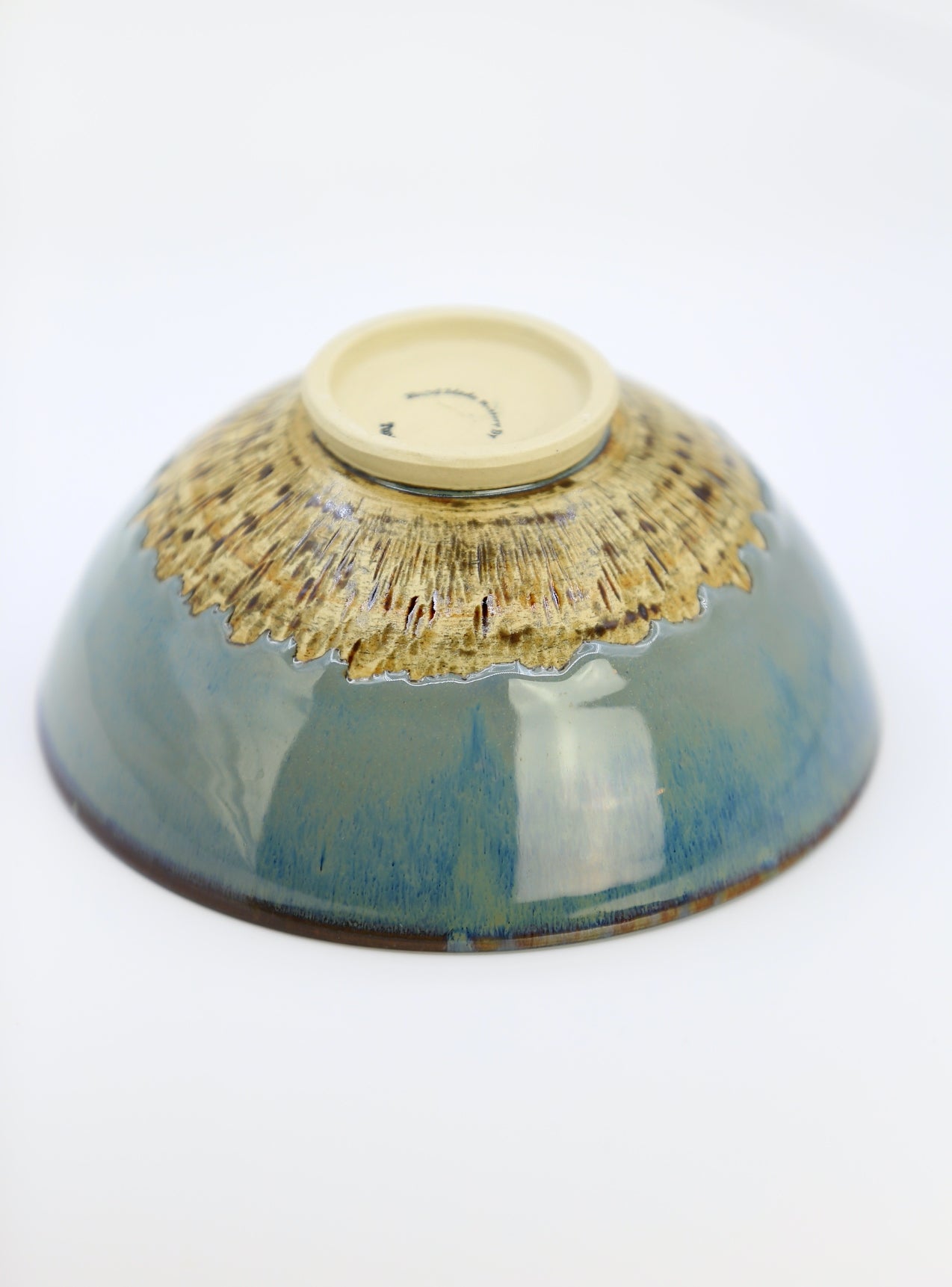 Medium blue ramen bowl with texture