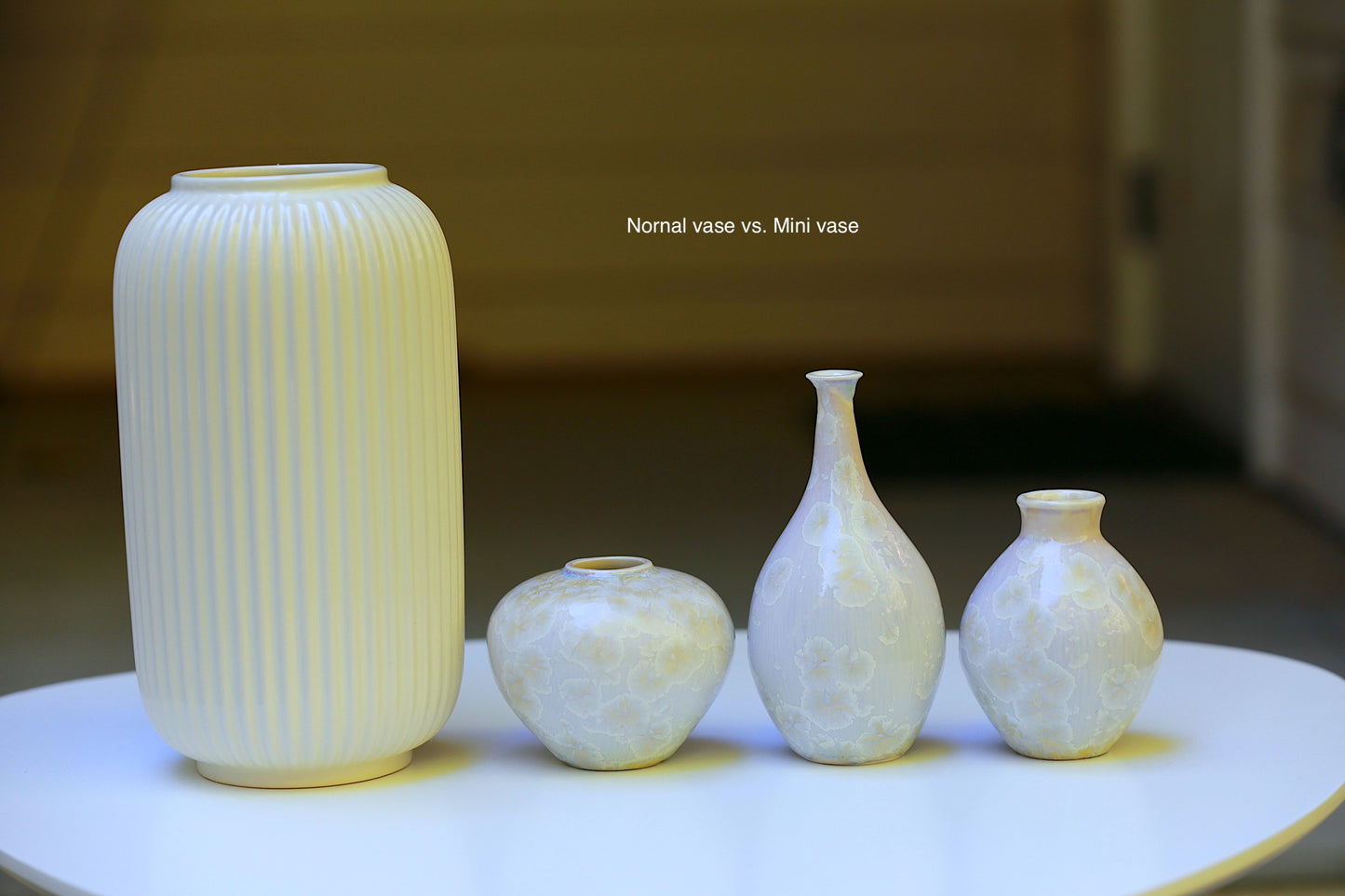 Lavender crystal mini porcelain vase set, handmade vase