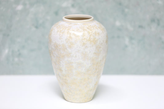 Porcelain Vase with Gold Crystals and Lavender Hue