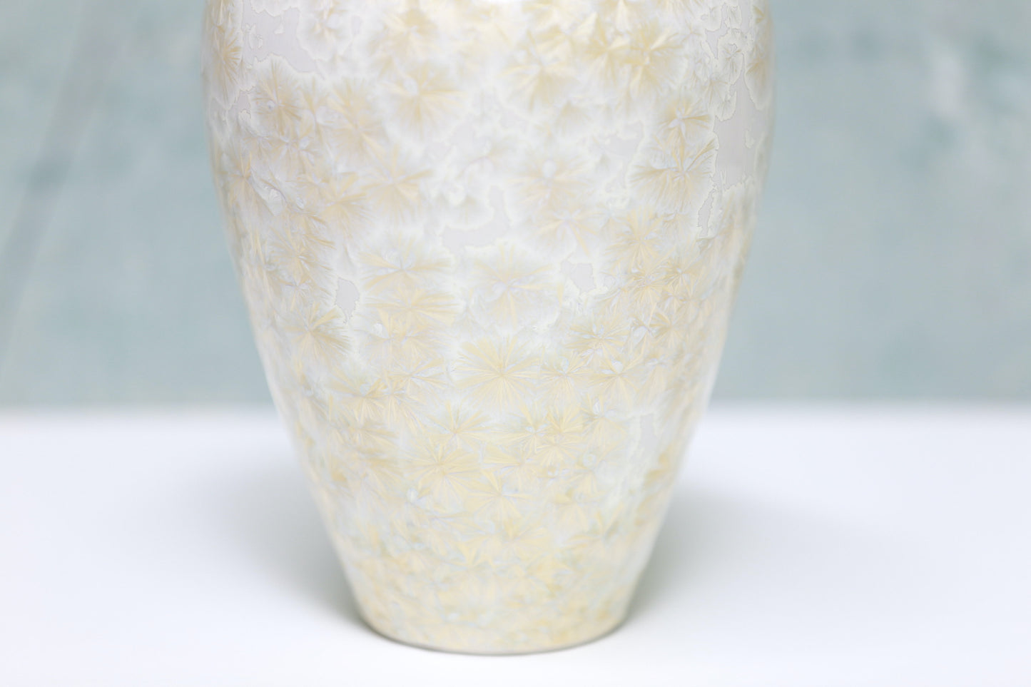 Porcelain Vase with Gold Crystals and Lavender Hue