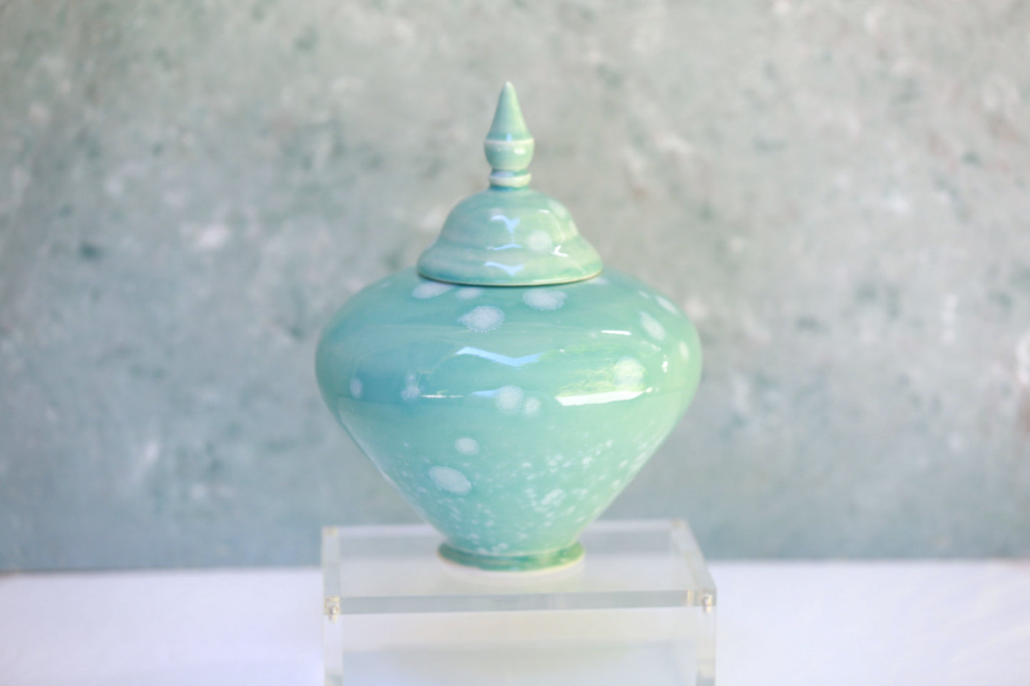 Large Porcelain Jar / Urn in Turquoise