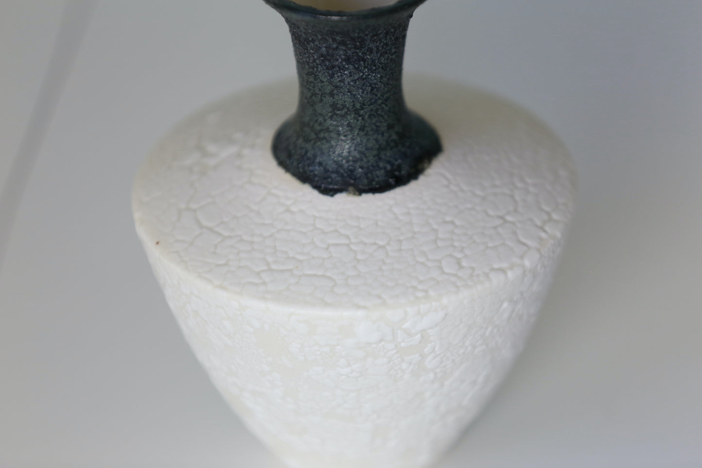 Porcelain Bud vase with Volcano Texture in Black and White