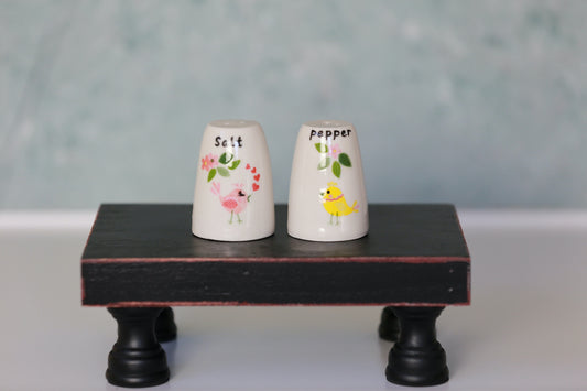 Porcelain Salt and Pepper Shakers with Birds