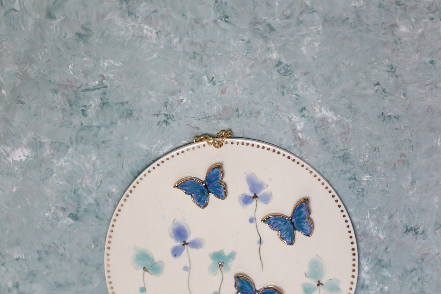 Handmade Wall-hanging Decor with Butterflies and flowers