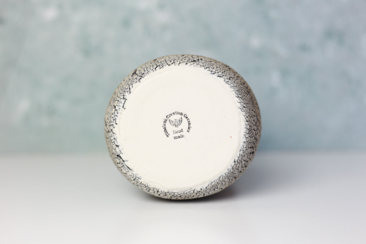 Oval Porcelain Vase with Texture in Plum