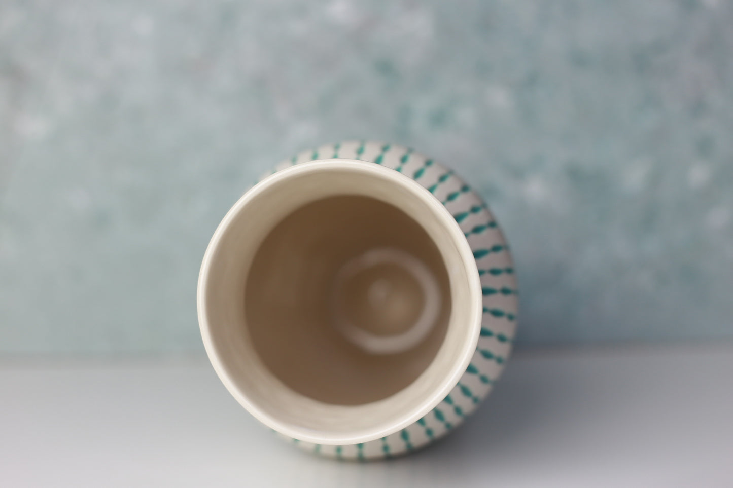 Handmade Porcelain Vase – Hand Carved Ceramic with Turquoise Detailing, High-Grade Porcelain, Modern Artisan Pottery
