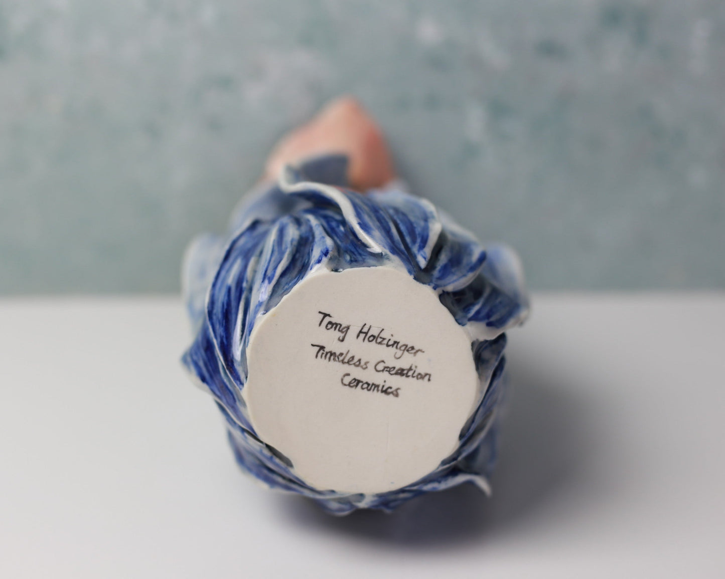 Handmade Porcelain Calla Lily Vase – Wheel-Thrown & Hand-Built, Hand-Painted Ceramic Art, Glossy Glazed Floral Pottery
