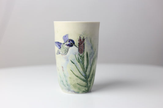 14 oz porcelain mug with humming bird design #16