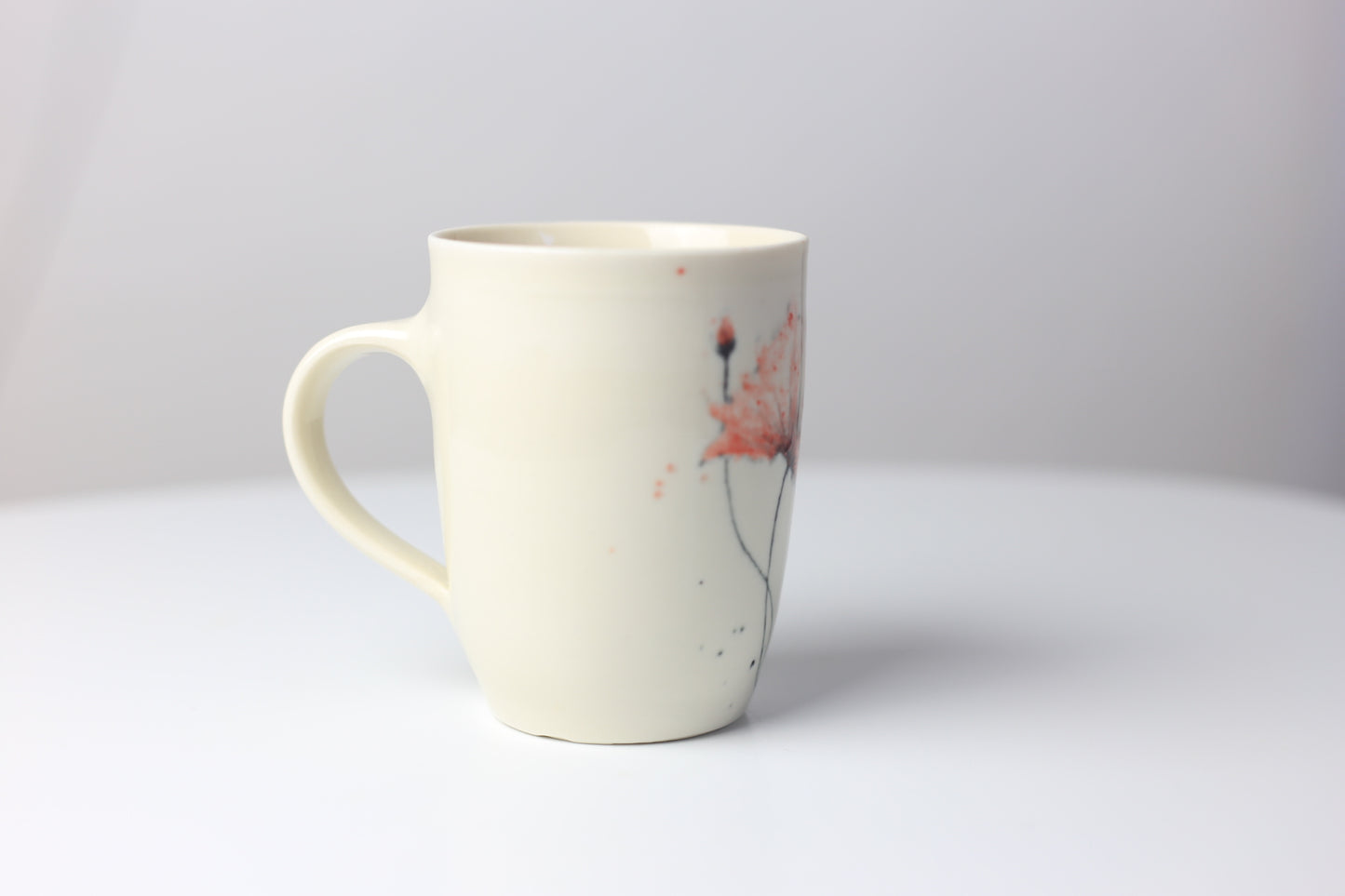 11 oz porcelain mug with watercolor floral design #14