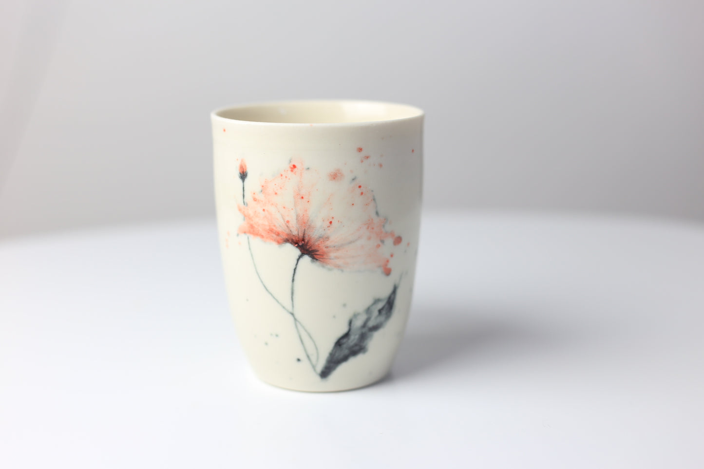 11 oz porcelain mug with watercolor floral design #14